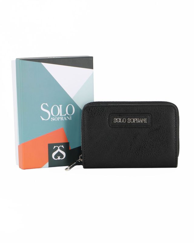 Product: SOLO SOPRANI - Portafoglio nero loggato con due scomparti principali (1 of 3)