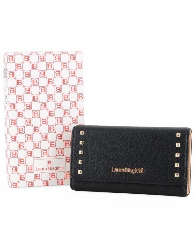 Product: LAURA BIAGIOTTI - Portafoglio nero con borchie sulla patta (1 of 3)