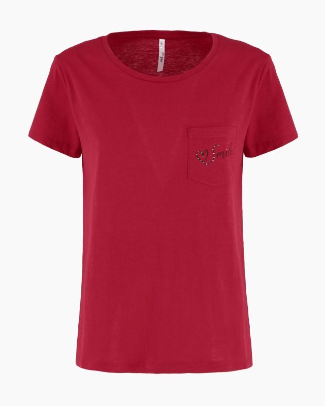 Product: TATOO - Tshirt manica corta con taschino rosso in cotone (4 of 6)