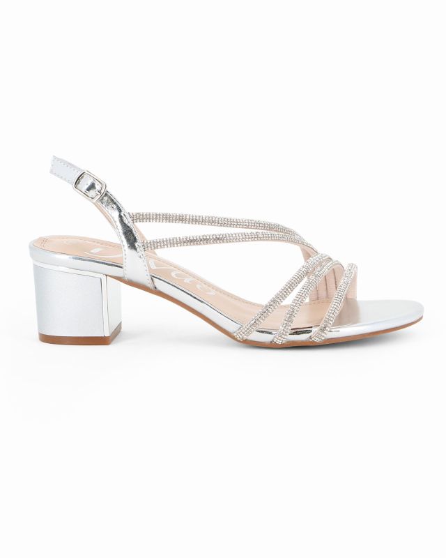 Product: DIVAS - Sandalo gioiello argento con cinturini in strass, tacco 5CM (1 of 5)