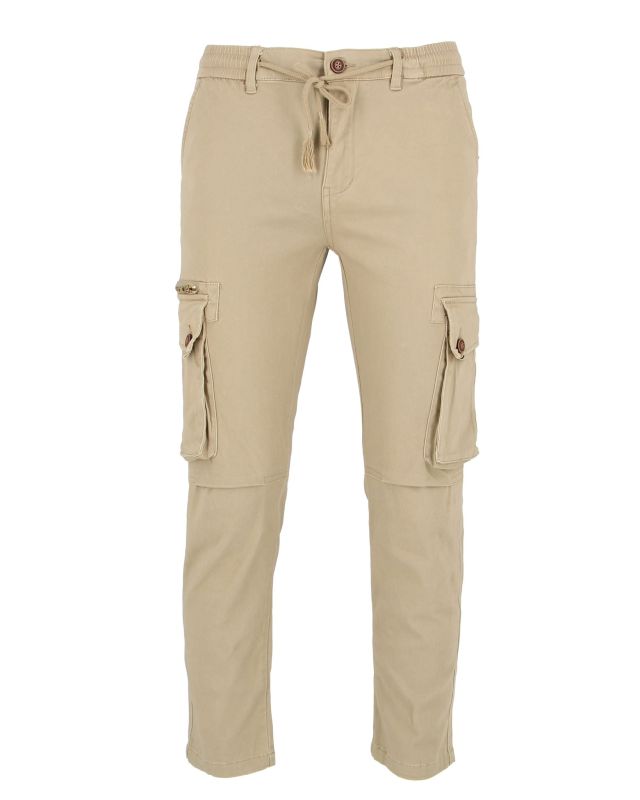 Product: D-INFINITIVE - Pantalone cargo beige regular fit (1 of 4)