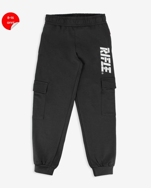 Product: RIFLE - PANTALONE TUTA NERO CON TASCONI 8-16 ANNI (3 of 4)