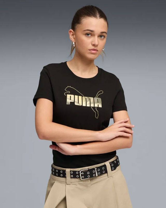 Product: PUMA - TSHIRT NERA DA DONNA CON LOGO METALLIZZATO 691824 - 01 (1 of 5)