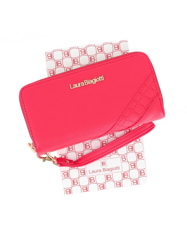 Product: LAURA BIAGIOTTI - Portafoglio rosso con due scomparti principali e inserto loggato, polsiera removibile (1 of 3)
