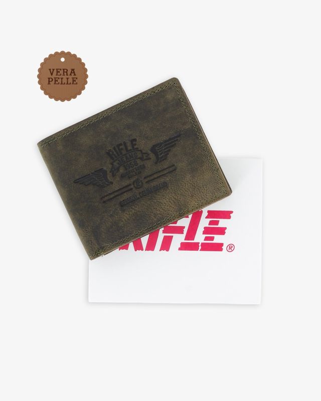 Product: RIFLE - Portafoglio verde in VERA PELLE da uomo con ribaltina interna (5 of 7)