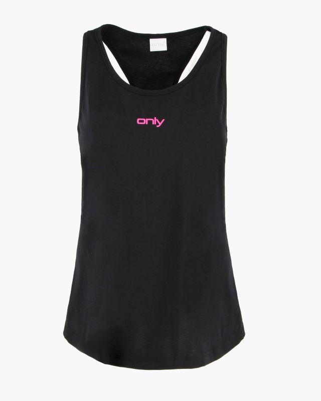 Product: ONLY - CANOTTA SPORTIVA NERA CON DETTAGLI FUXIA DA DONNA  - 10106 (1 of 2)