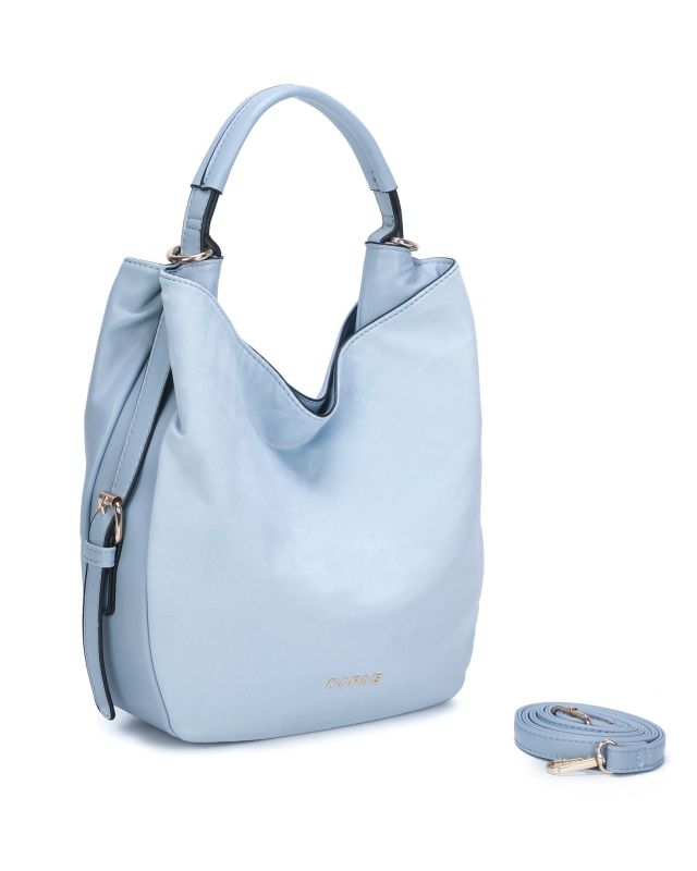 Product: RIFLE - Borsa sacca celeste con fibbie laterali e parte frontale scamosciata, tracolla removibile (1 of 3)