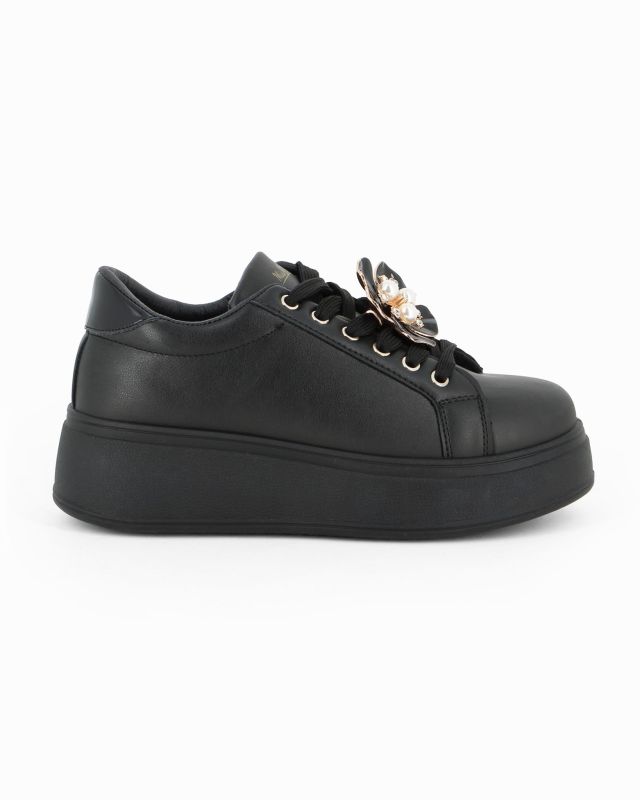 Product: MISS GLOBO - Scarpa nera con fiore (1 of 5)