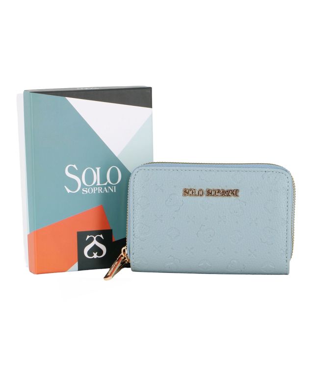Product: SOLO SOPRANI - Portafoglio jeans loggato con doppia cerniera (1 of 3)