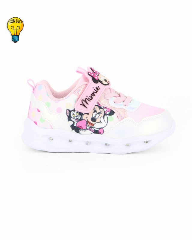 Product: MINNIE - Sneakers bianca e rosa da bimba con luci e strappo, numerata 24/30 (1 of 5)
