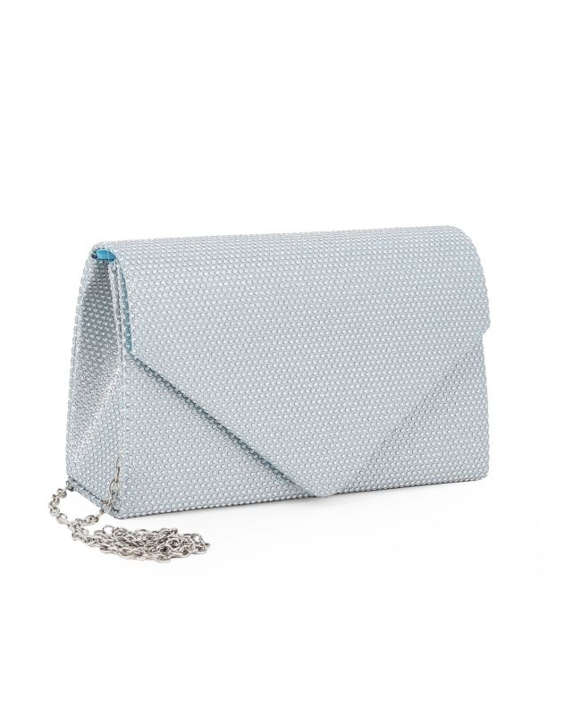 Prodotto: DIVAS - Pochette con patta celeste glitterata