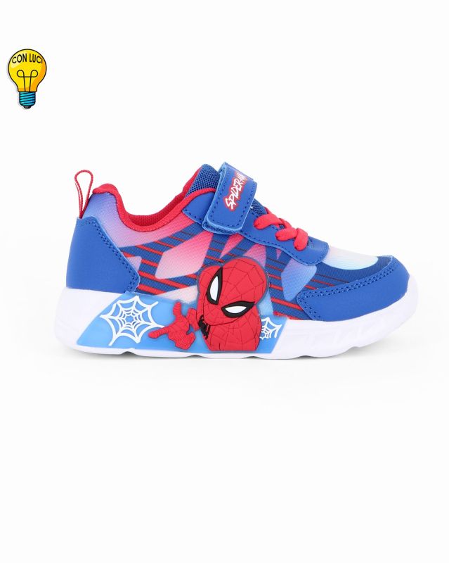 Prodotto: SPIDERMAN - Sneakers blu da bambino con luci e strappo, numerata 24/31