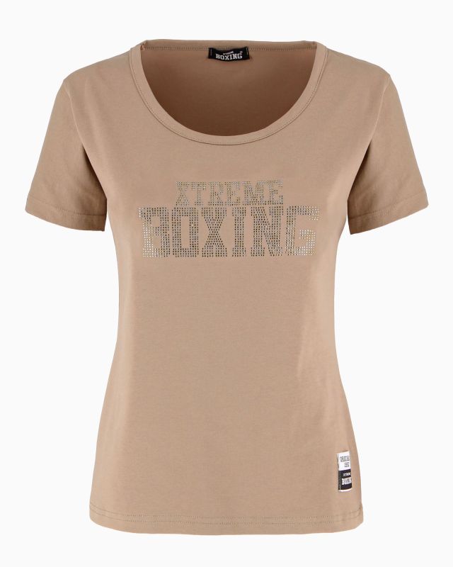 Prodotto: XTREME BOXING - TSHIRT CAMEL DA DONNA CON LOGO STRASS