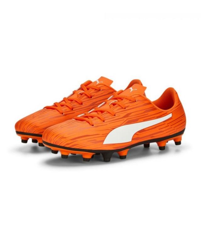 Prodotto: PUMA - Scarpe da calcio bambino arancioni e bianche, numerata 28/38,5 - RAPIDO III FG/AG JR