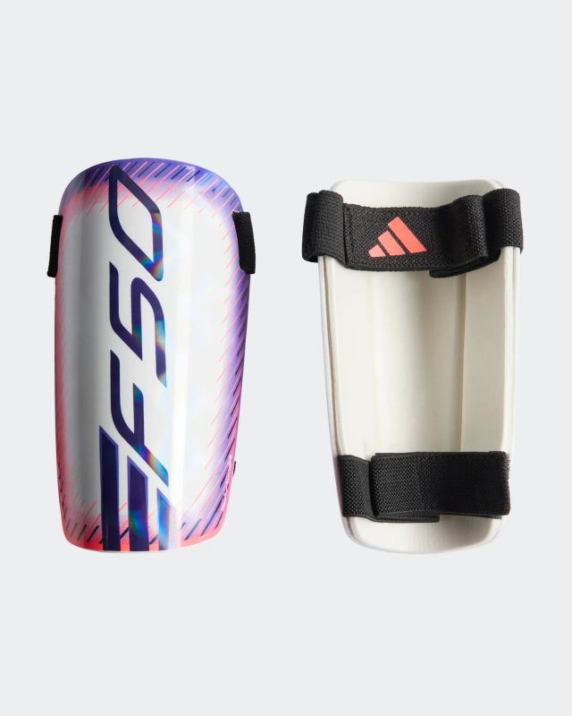 Prodotto: ADIDAS -PARASTINCHI F50 SG TRN BIANCHI CON DETTAGLI BLU E ROSA FLUO,  KE5209