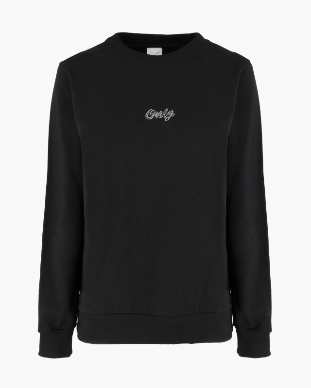 Prodotto: ONLY - MAGLIA MANICA LUNGA NERA  CON LOGO STRASS DA DONNA, 10114