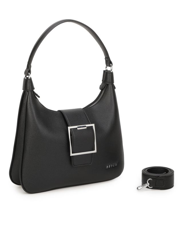 Prodotto: RIFLE - Borsa hobo bag nera con fibbia