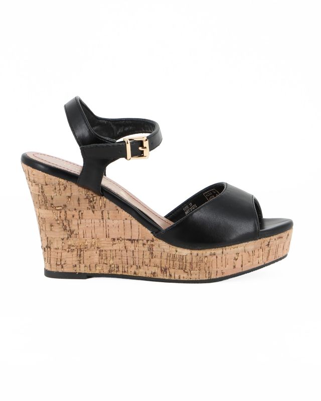 Prodotto: MISS GLOBO - Sandalo nero con zeppa 10CM