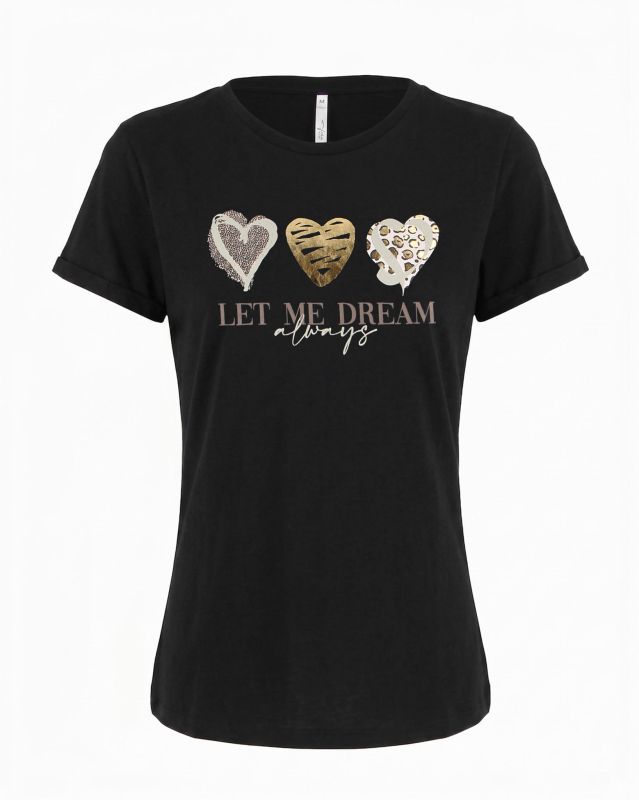 Prodotto: TATOO - Tshirt manica corta con stampa e scritta nera in cotone