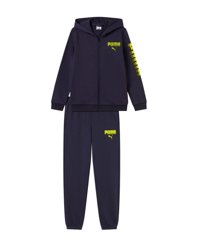 Prodotto: PUMA – TUTA COMPLETA ESSENTIALS GRAPICH FULL ZIP CON CAPPUCCIO JUNIOR BLU – 694954-16