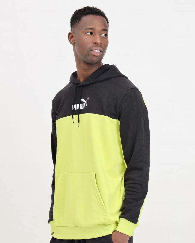 Prodotto: PUMA - FELPA CON CAPPUCCIO DA UOMO ESS+BLOCK HD TR BLACK-LIME - 847428-38