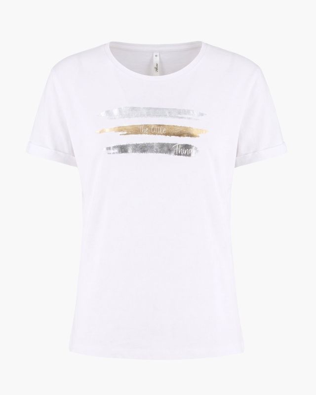 Prodotto: TATOO - Tshirt manica corta con stampa e scritta bianca in cotone