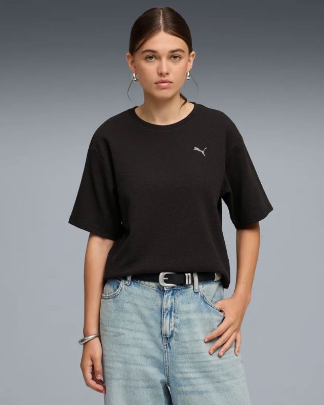 Prodotto: PUMA - T-SHIRT NERA ESSENTIAL ELEVATED RELAXED  DA DONNA, 691813-01