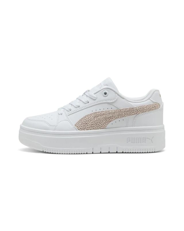 Prodotto: PUMA - SNEAKERS REBOUND FEMME LOW TOPCAT BIANCHE CON DETTAGLI ROSA E BEIGE DA DONNA , 406062-02