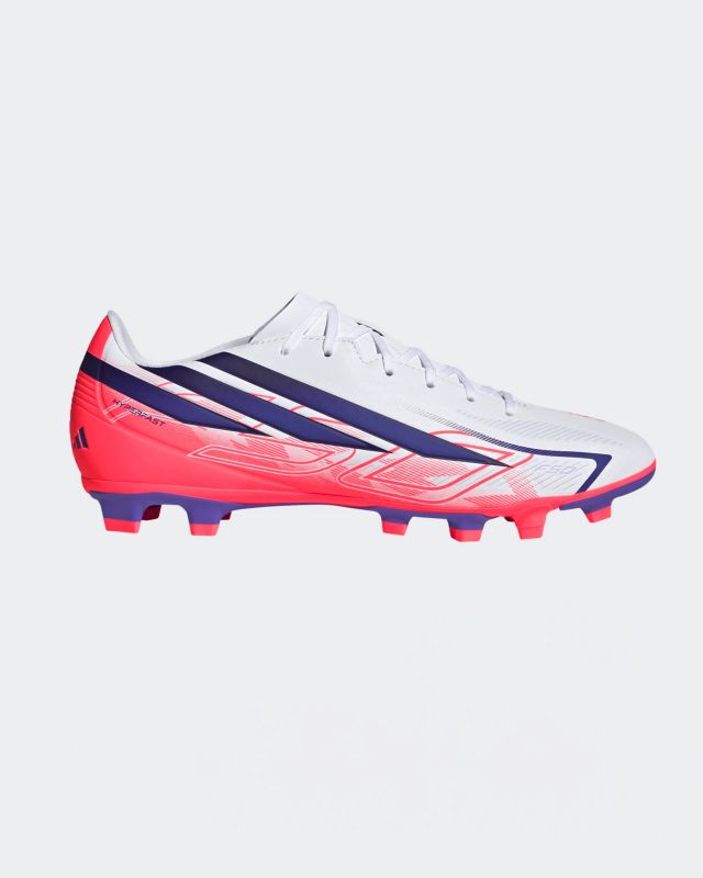 Prodotto: ADIDAS - SCARPA DA CALCIO F50 HYPERFAST CLUB FG BIANCA, ROSA FLUO E VIOLA DA UOMO, KJ0990