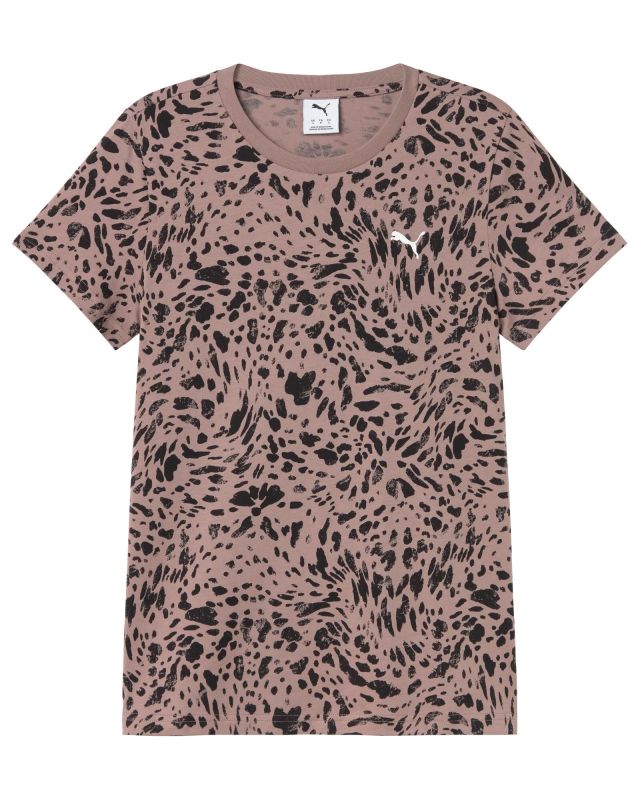 Prodotto: PUMA - T-SHIRT NERA E MARRONE ROSATO ESSENTIALS GRAPHICS ANIMAL PRINTED  DA DONNA, 694712-88