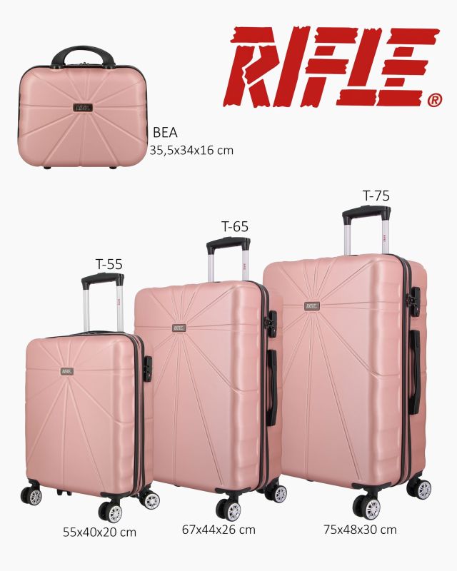 Prodotto: RIFLE - TROLLEY ROSE GOLD 4 RUOTE IN ABS CON COMBINAZIONE TSA