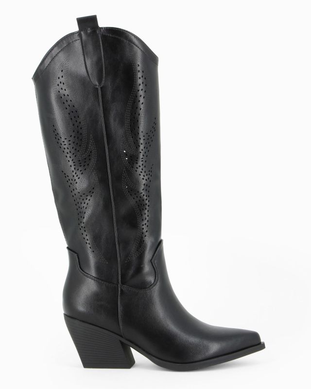 Prodotto: ZOE - Stivale texano nero con zip laterale, tacco 7CM