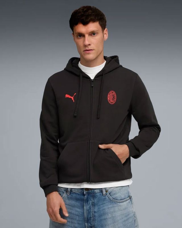 Prodotto: PUMA - FELPA NERA FULL ZIP  MILAN ESSENTIAL DA UOMO, 786800-04