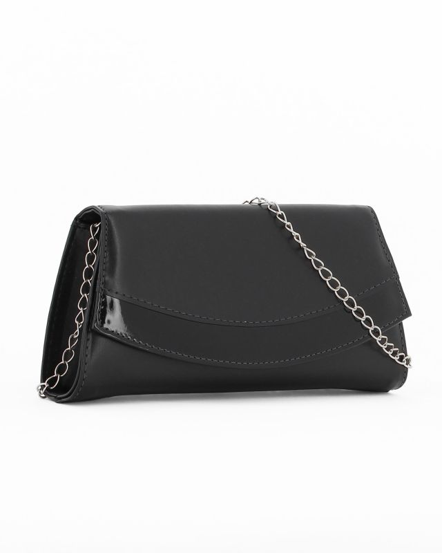 Prodotto: Bustina pochette nera con fascia vernice frontale MADE IN ITALY - ANNES NICOLE