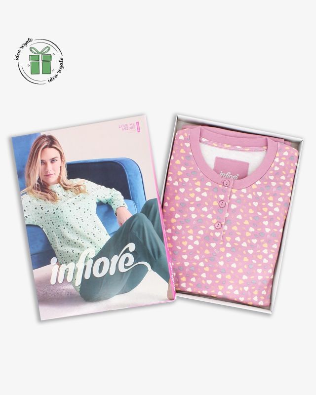 Prodotto: INFIORE - PIGIAMA LOVE ME MANICA LUNGA LILLA DA DONNA