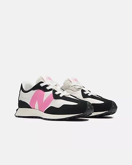 Prodotto: NEW BALANCE - SNEAKERS NERA E BIANCA CON LOGO ROSA LIFESTYLE, NUMERATA 35,5-40 - GS327VL