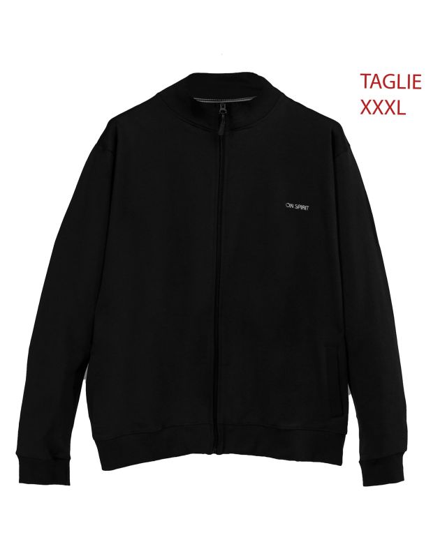 Prodotto: ON SPIRIT - UOMO OVER FELPA NERA FULL ZIP