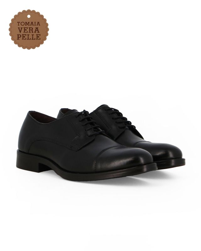 Prodotto: CLASS MAN - Scarpa da uomo nera in VERA PELLE con lacci