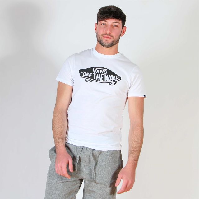 Prodotto: VANS - T shirt girocollo da uomo bianca con logo nero, slim fit