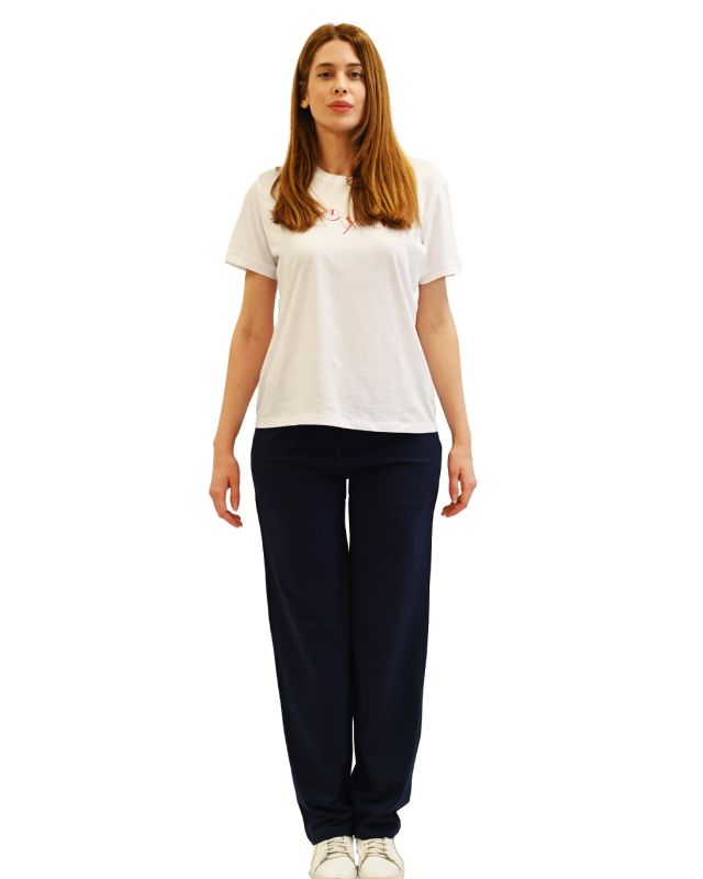 Prodotto: KEY UP - PANTALONE BLU IN JERSEY ELASTICIZZATO DA DONNA