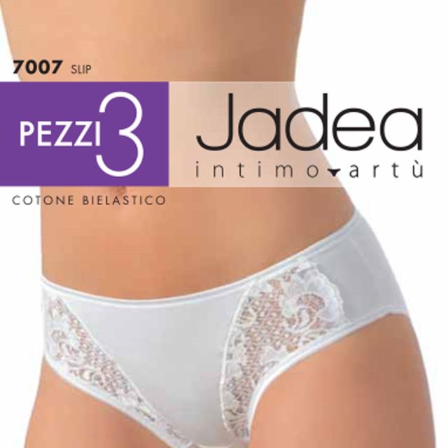 Prodotto: JADEA - SLIP PIZZO COTONE BIELASTICO 3 PEZZI