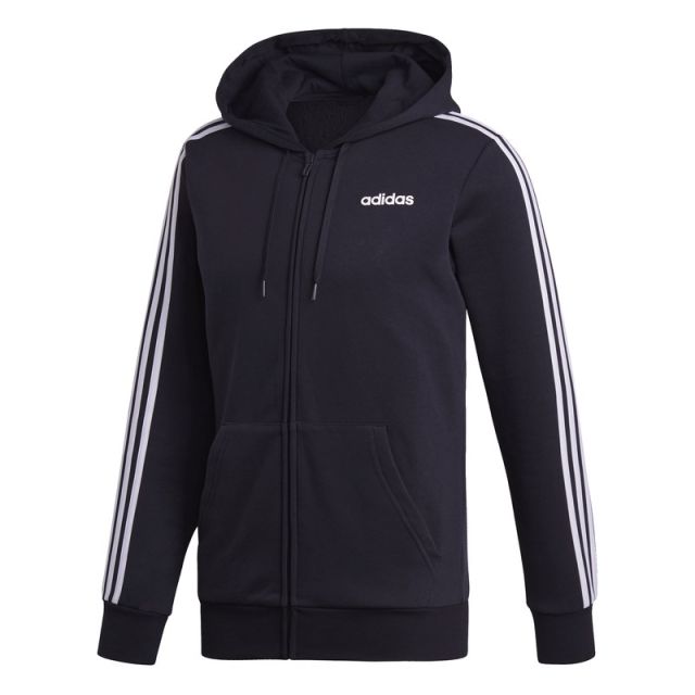 Prodotto: ADIDAS - JACKET C/CAPP.E 3S FZ FL BLACK-WHITE - DQ3101