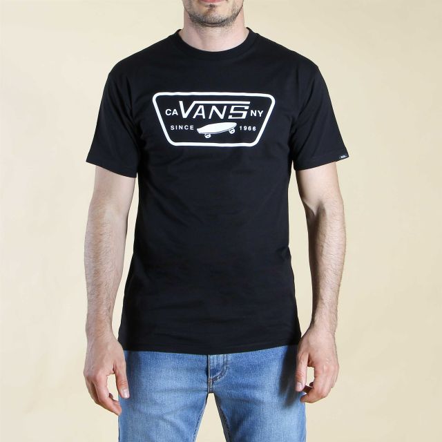 Prodotto: VANS - T shirt girocollo da uomo nera con logo bianco