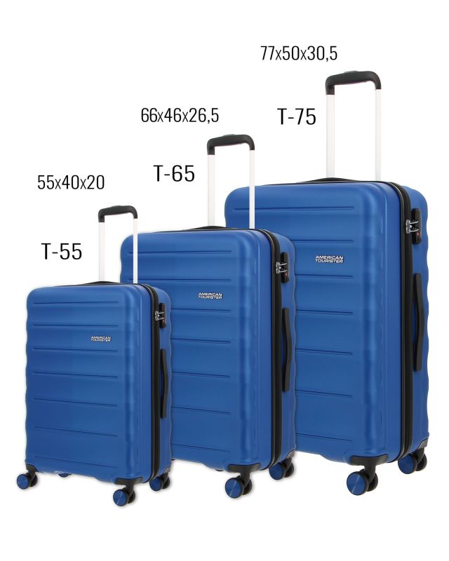 Prodotto: AMERICAN TOURISTER - TROLLEY BLU 4 RUOTE IN ABS CON COMBINAZIONE TSA