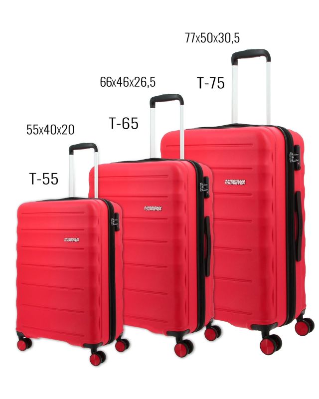 Prodotto: AMERICAN TOURISTER - TROLLEY ROSSO 4 RUOTE IN ABS CON COMBINAZIONE TSA