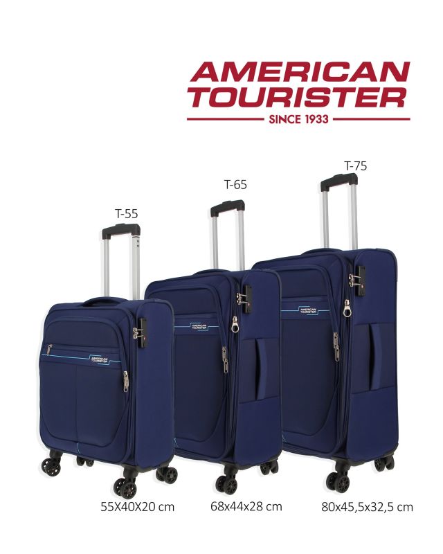 Prodotto: AMERICAN TOURISTER - DEEP DIVE TROLLEY TESSUTO 4 RUOTE CON COMBINAZIONE TSA