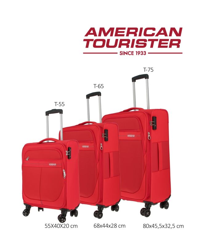 Prodotto: AMERICAN TOURISTER - DEEP DIVE TROLLEY TESSUTO 4 RUOTE CON COMBINAZIONE TSA