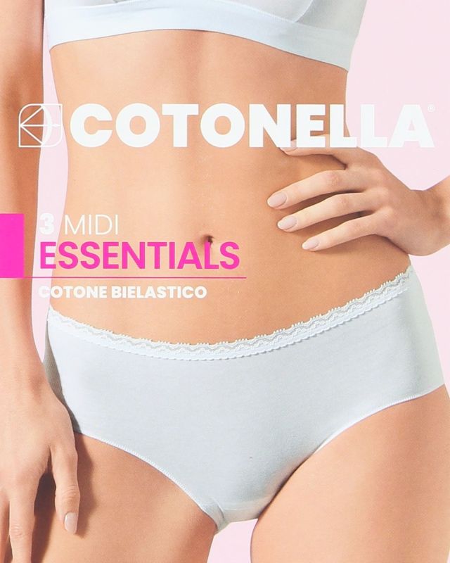 Prodotto: COTONELLA - TRIS SLIP MIDI ESSENTIAL BIANCO - GD293