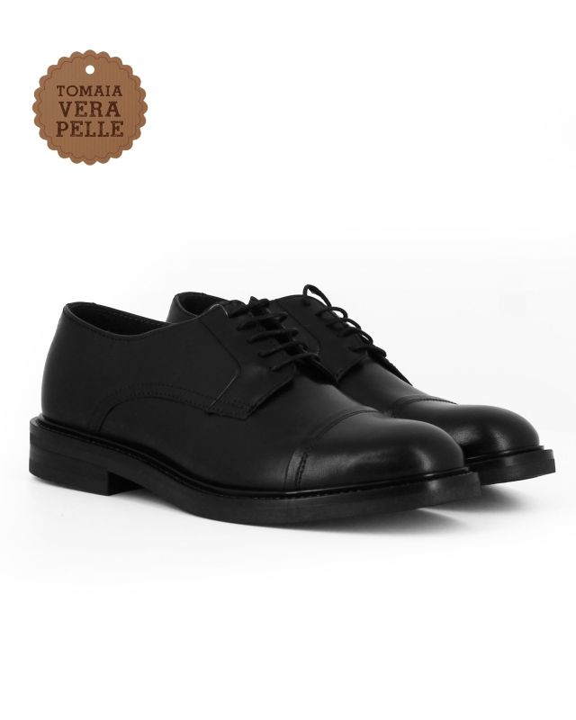 Prodotto: CLASS MAN - Scarpa da uomo nera in VERA PELLE con lacci