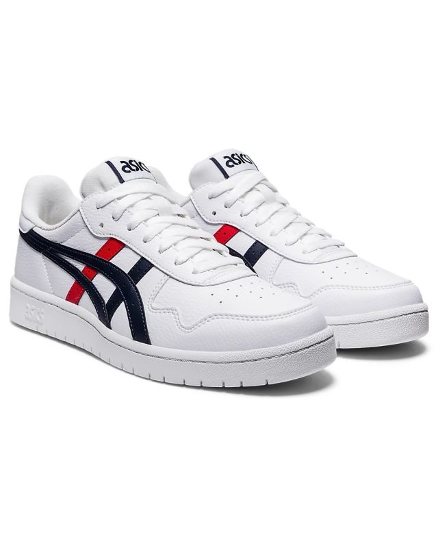Prodotto: ASICS - Sneakers da uomo bianca con logo nero e rosso e soletta in memory foam - JAPAN S